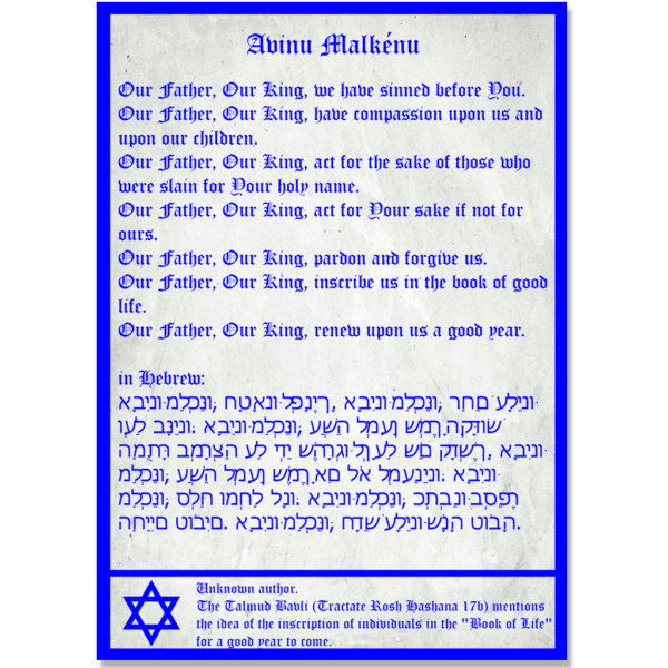 Avinu Malkenu Prayer Poster